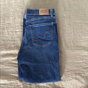 Signature Slim Straight Blue Jeans Classic Denim
